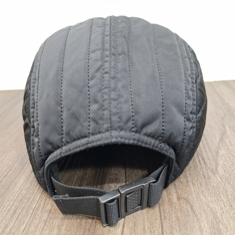Retro 90s EP Quilted Polyester Black Hap Adjustable Strapback Streetwear Cat - Picture 2 of 5